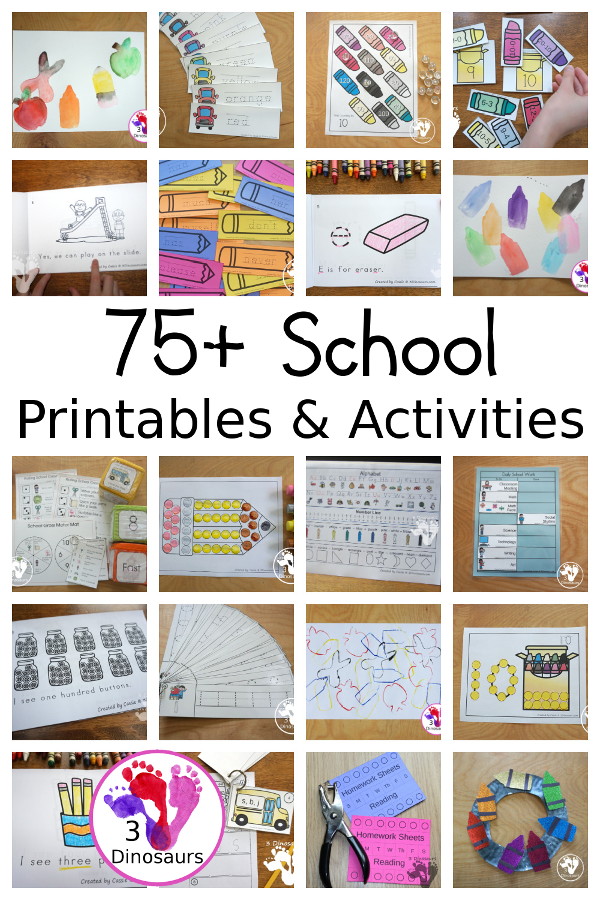 School Activities & Printables - 3Dinosaurs.com