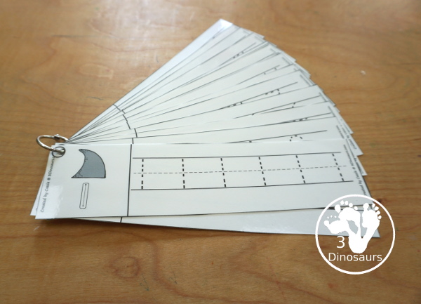 Free Shark Number Tracing Strips - with numbers 0 to 20. You can tracing the numbers and an example of how to trace the numbers on the strips, plus an shark fin on each tracing strip. - 3Dinosaurs.com