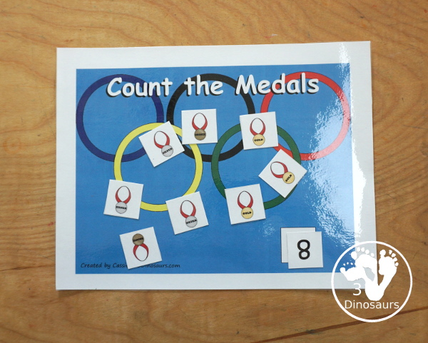 Free Summer Olympics Tot Printables - a easy to use medal counting mat -  3Dinosaurs.com