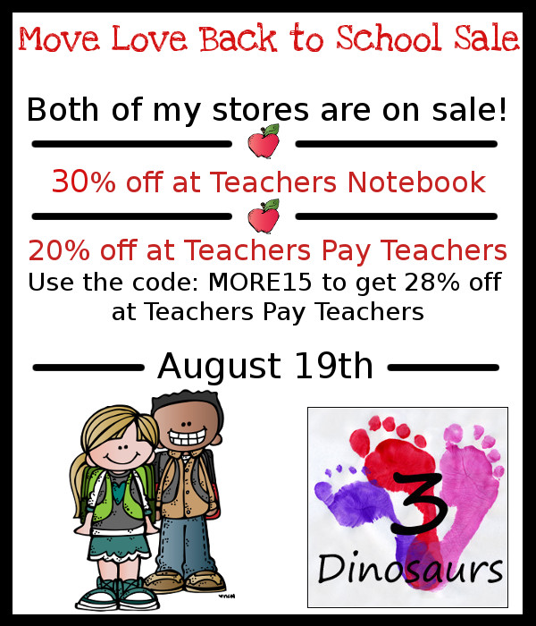 Back to School Sale! August 19th - 3Dinosaurs.com