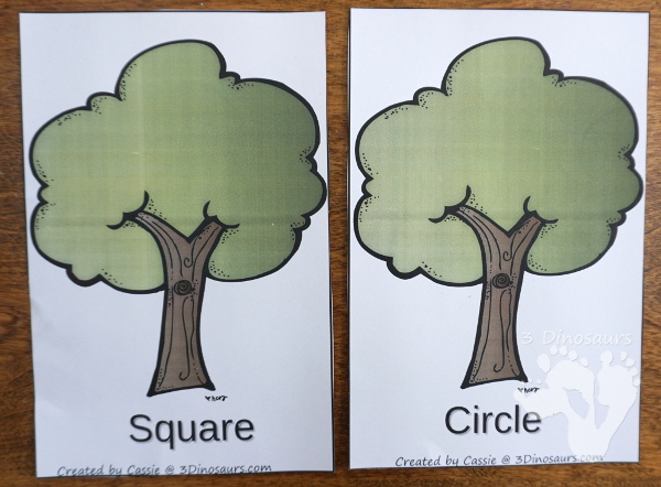 FREE Fun Hands-On Apple Shape Sorting Printable - circle, square, rectangle, and triangle - 3Dinosaurs.com