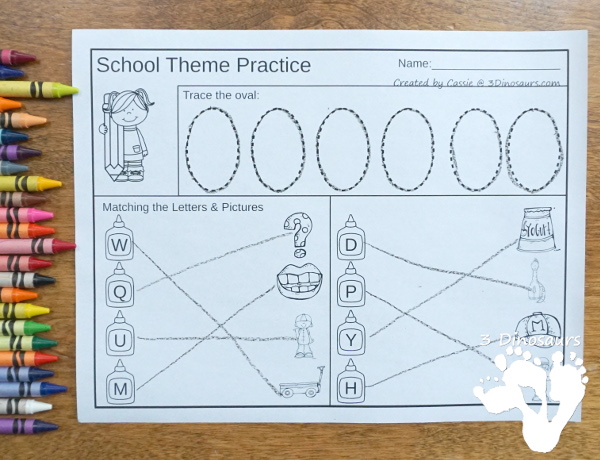 School Bus Theme ABC Order Task Cards - 2 set of cards with 3 recording sheet options to use to work on alphabet letter order - 3Dinosaurs.com