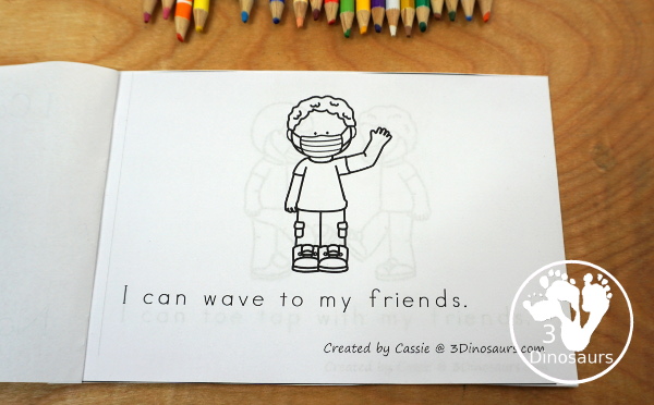 Free I Can Greet My Friends Easy Reader Book - a back to school easy reader book for 2020 with 8 page book - 3Dinosaurs.com