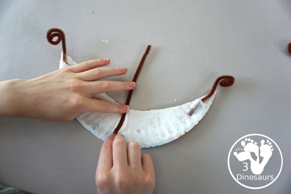 Easy to Make Viking Ship with Viking Ships at Sunrise - with a paper plate, dot markers and watercolors to make this fun craft of a Viking Ship for the Magic Tree House Book- 3Dinosaurs.com