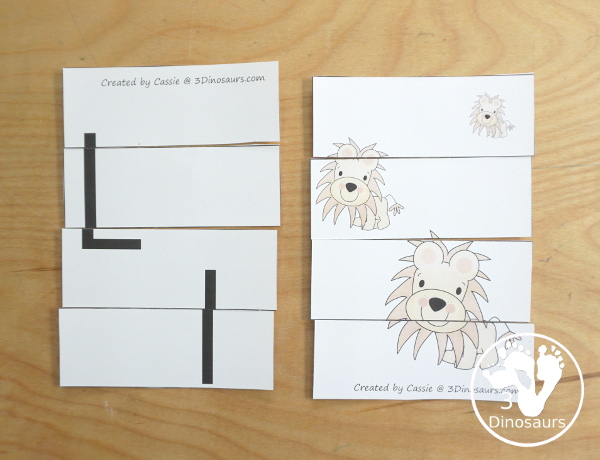 Free Romping & Roaring L Pack Letter Pack: L is for Lion - a letter l pack that has prewriting, finding letters, tracing letters, coloring pages, shapes, puzzles and more - 3Dinosaurs.com