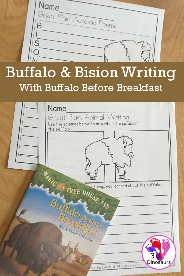 Buffalo & Bison Writing Printables with Buffalo Before Breakfast