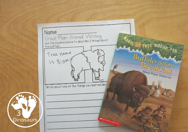 Buffalo & Bison Writing & Acrostic Poems with  - with two themed writing activities for the bison and buffalo for the two words used in the book Buffalo Before Breakfast - 3Dinosaurs.com