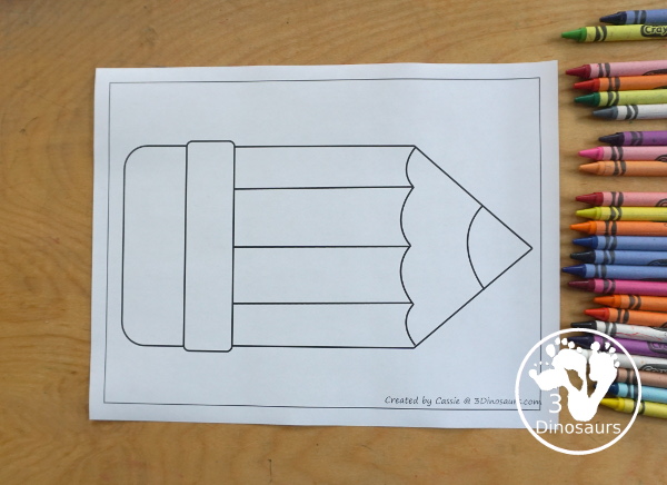 Free Pencil Fine Motor Mats with pencil templates, pencil outlines, pencil playdough mat, pencil tracing and pencil dot marker - All great printables for working on fine motor with kids. - 3Dinosaurs.com