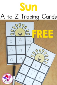 Free Sun ABC Tracing Cards Printables