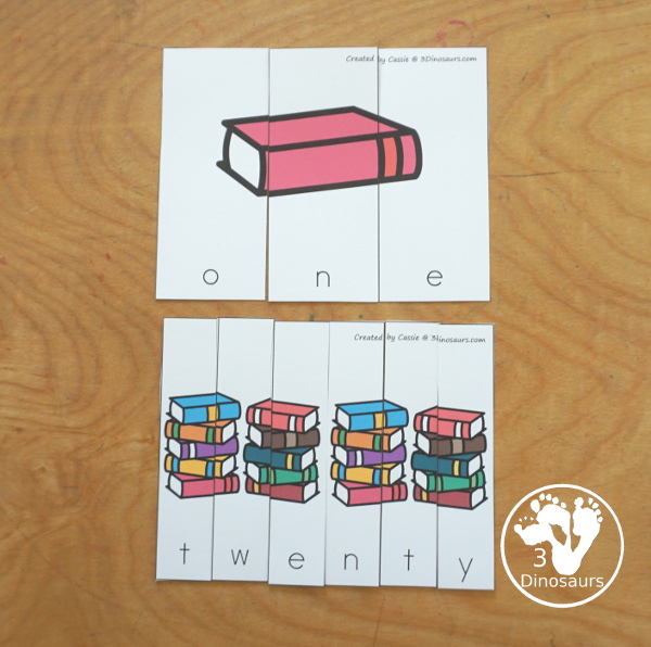 Number Word Puzzle & Easy Reader Book Printables - fun number word puzzles for kids - 3Dinosaurs.com