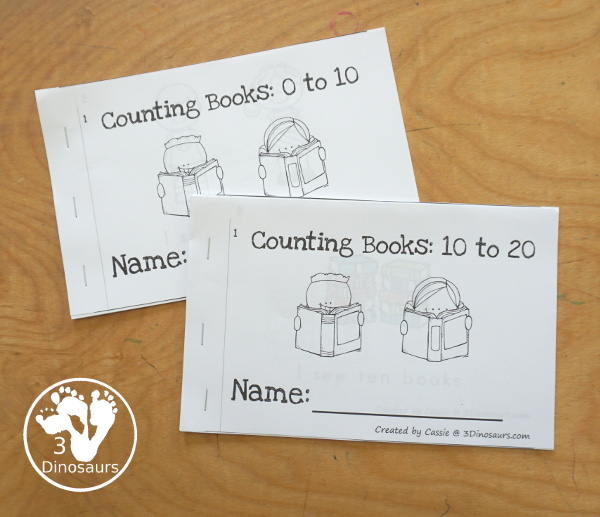 Number Word Puzzle & Easy Reader Book Printables - number easy reader books for kids with books that has 0 to 10 and 10 to 20 - 3Dinosaurs.com