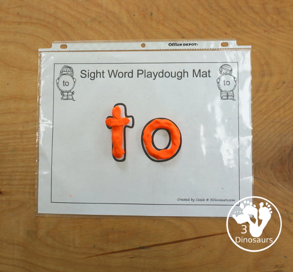 Romping & Roaring Preprimer Sight Words: Three, To, Two, Up - you have 6 pages for each sight word that work on learning the sight word different ways with reading, writing, and finding. 3Dinosaurs.com