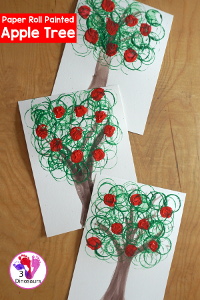 Paper Roll Painted Apple Tree Craft