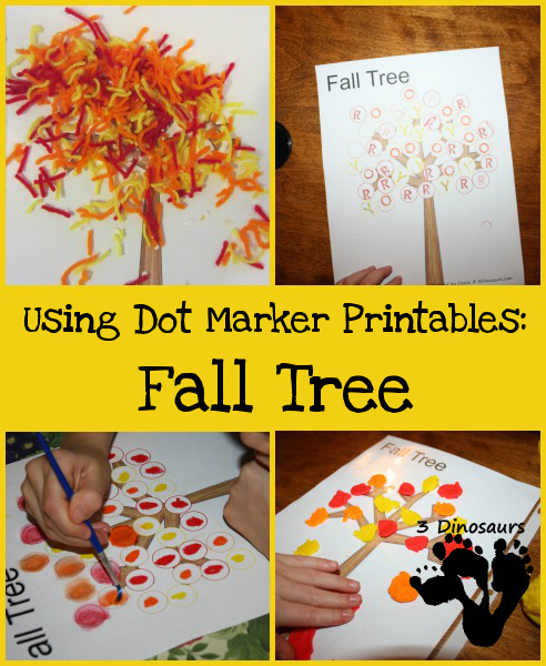 Using Dot Marker Printables: Fall Tree
