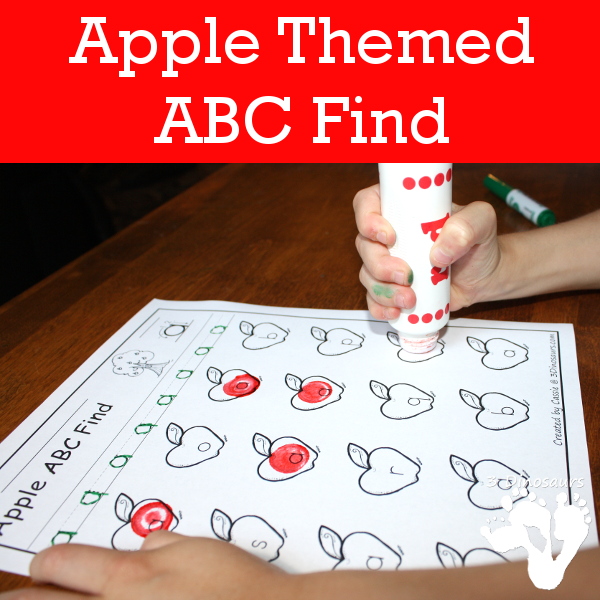 Apple Themed ABC Find: Uppercase or Lowercase with tracing $ - 3Dinosaurs.com