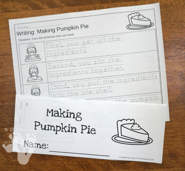 Sequencing Cards Set for Fall - 3 new sets for Making Applesauce, Making Pumpkin Pie and Sunflower Lifecycle - with clip cards, task cards, no-prep worksheets and easy reader books $ - 3Dinosaurs.com