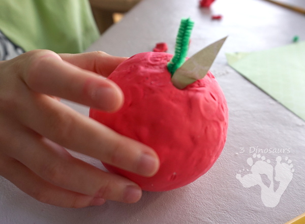 Fine Motor Craft: Model Magic Apples - easy to make apples with model magic that is great on working fine motor skills in kids. - 3Dinosaurs.com