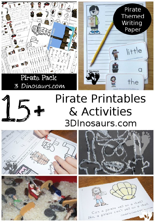 Pirate Activities & Printables on 3 Dinosaurs - 3Dinosaurs.com