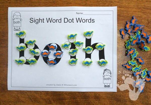 Free Romping & Roaring Second Grade Sight Words: before, best, both, buy 6 pages of printables for each word - 3Dinosaurs.com