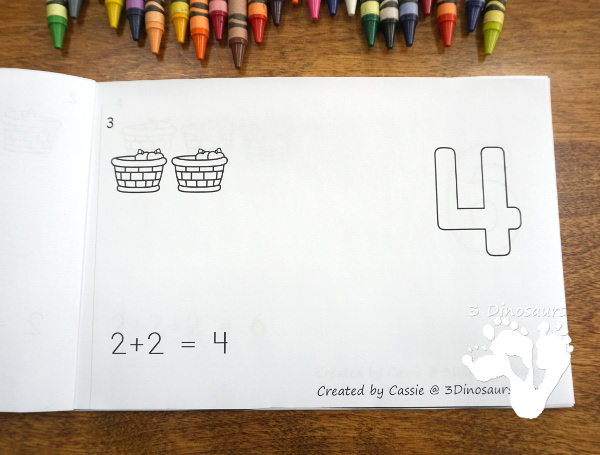 Free Skip Counting by 2 Apple Book - an easy book to work on groups of numbers by 2 - 3Dinosaurs.com