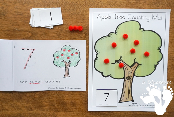 Apple Tree Counting Easy Reader Book Set - numbers 0 to 10 with two books, hands-on activities, clip cards and charts to watch the two book options - 3Dinosaurs.com