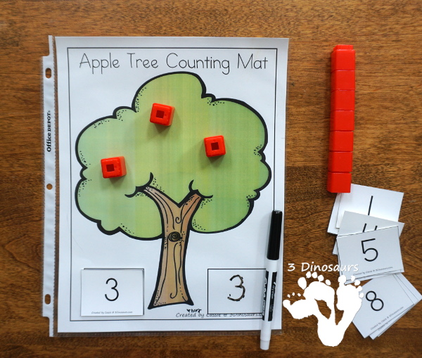 Apple Tree Counting Easy Reader Book Set - numbers 0 to 10 with two books, hands-on activities, clip cards and charts to watch the two book options - 3Dinosaurs.com