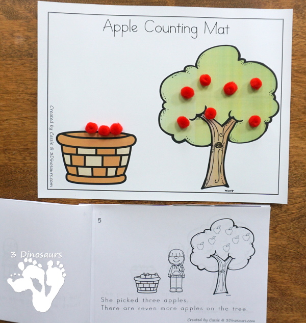 Apple Tree Counting Easy Reader Book Set - numbers 0 to 10 with two books, hands-on activities, clip cards and charts to watch the two book options - 3Dinosaurs.com