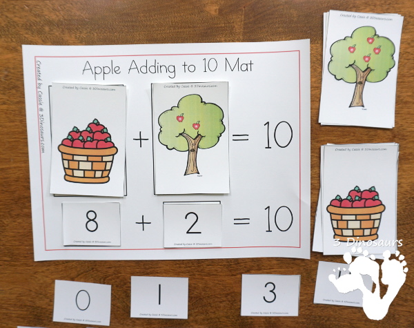 Apple Tree Counting Easy Reader Book Set - numbers 0 to 10 with two books, hands-on activities, clip cards and charts to watch the two book options - 3Dinosaurs.com