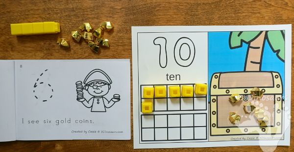 Free Pirate Coin Counting Easy Reader Book - a fun way to count from 0 to 10  with pirate and coins - 3Dinosaurs.com