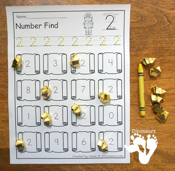 No-Prep Pirate Number find - Numbers 0 to 20 with number digit and number word - 3Dinosaurs.com