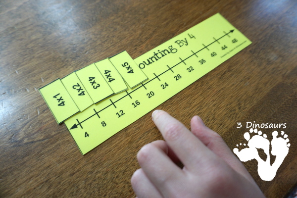 Free Mini Multiplication Flashcards - really small flashcards that work great in sensory bins or bottles and a fun and different way to work on multiplication.  - 3Dinosaurs.com