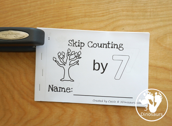 Free Fall Tree Skip Counting by 7 Easy Reader Book - a fun easy reader book for kids to work on skip counting with leaves by 7s - 3Dinosaurs.com