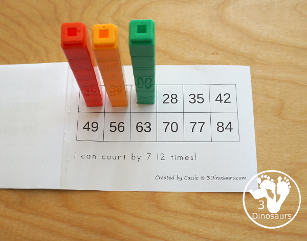 Free Fall Tree Skip Counting by 7 Easy Reader Book - a fun easy reader book for kids to work on skip counting with leaves by 7s - 3Dinosaurs.com