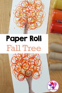 An Easy Fall Painting: Paper Roll Stamped Fall Tree