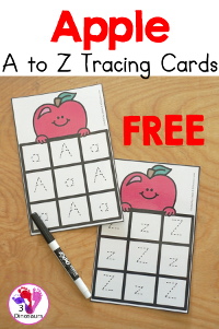 Free Apple ABC Tracing Cards Printables