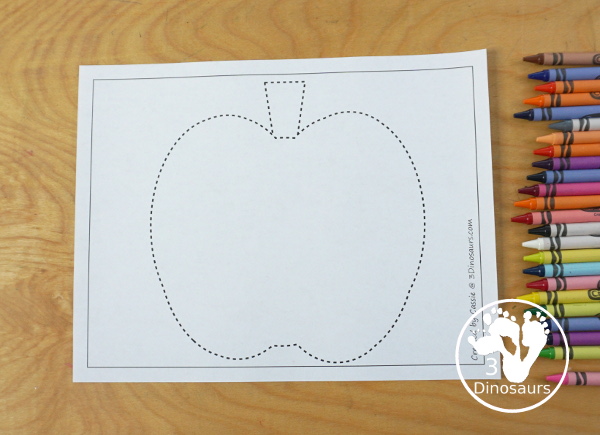 Free Apple Fine Motor Mat Printable - with 4 different apple mats for you to use with kids with an apple template, apple tracing, apple dot marker and apple dot marker printable - 3Dinosaurs.com