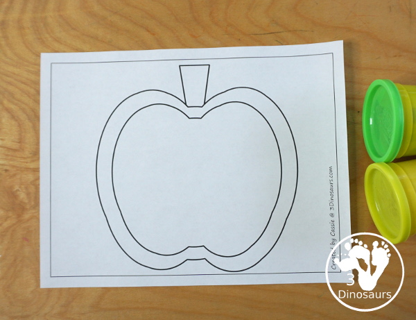 Free Apple Fine Motor Mat Printable - with 4 different apple mats for you to use with kids with an apple template, apple tracing, apple dot marker and apple dot marker printable - 3Dinosaurs.com