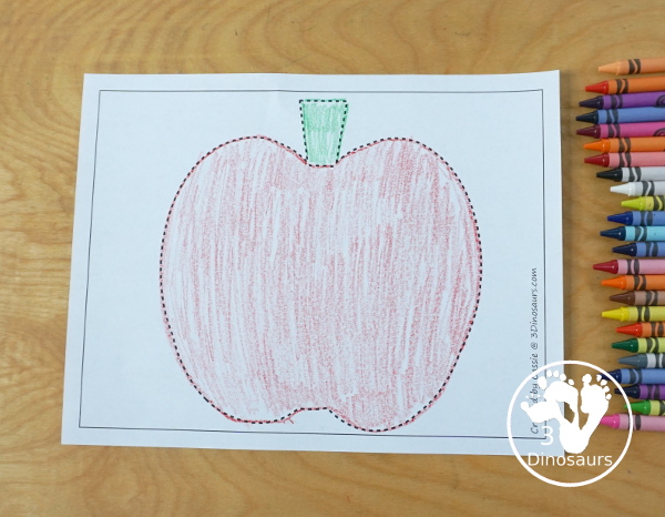 Free Apple Fine Motor Mat Printable - with 4 different apple mats for you to use with kids with an apple template, apple tracing, apple dot marker and apple dot marker printable - 3Dinosaurs.com