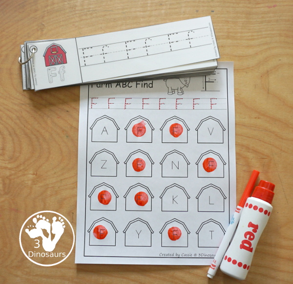 Easy No-Prep Farm ABC Find - easy no-prep printables with a fun barns theme 52 pages with uppercase and lowercase $ - 3Dinosaurs.com