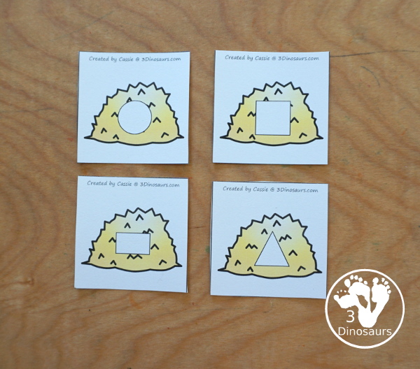 Free Farm Shape Sorting - circle, square, rectangle and triangle with a fun farm theme. You have 4 shape sorting mats and 6 cards for each shape - 3Dinosaurs.com