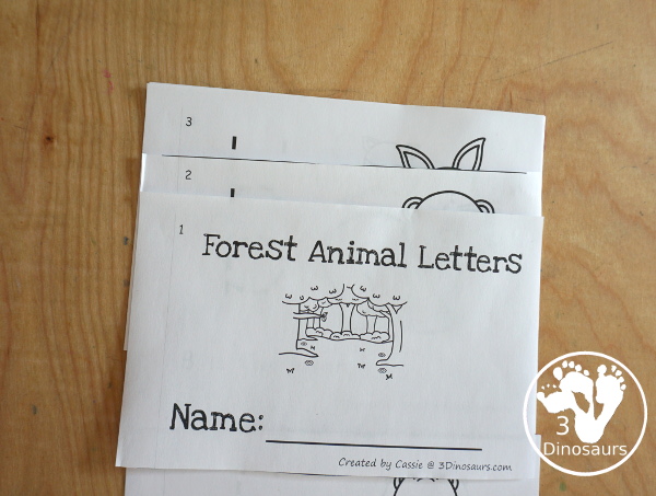 Free Forest Animal ABC Easy Reader Book - with tracing lowercase letters and  11 forest animals in the book for kids to use in kindergarten and prek  - 3Dinosaurs.com