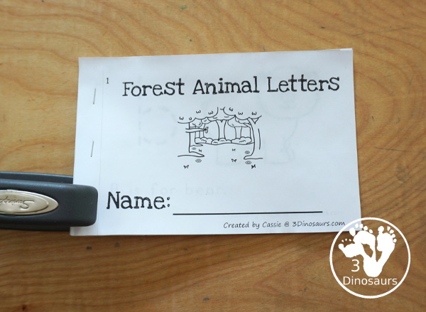 Free Forest Animal ABC Easy Reader Book - with tracing lowercase letters and  11 forest animals in the book for kids to use in kindergarten and prek  - 3Dinosaurs.com