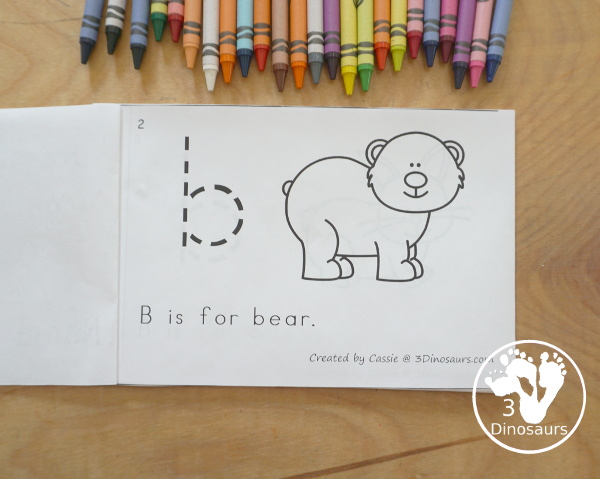 Free Forest Animal ABC Easy Reader Book - with tracing lowercase letters and  11 forest animals in the book for kids to use in kindergarten and prek  - 3Dinosaurs.com