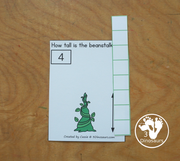 Free Measure the Beanstalk with Jack and the Beanstalk - a fun measuring activity with the beanstalk plus it has a recording sheet and a measuring tool you can use with kids. - 3Dinosaurs.com