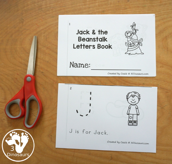 Free Jack & the Beanstalk ABC Easy Reader Book - You have uppercase letters for kids to trace with different themes from the Jack and the Beanstalk. You also have a simple sentence to read - 3Dinosaurs.com