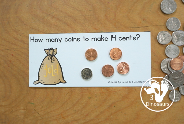 Free Jack and the Beanstalk Counting Coins Printable - has 6 task cards for counting coins up to a number and then a recording worksheet. This can be used with Jack and the Beanstalk and without it. - 3Dinosaurs.com