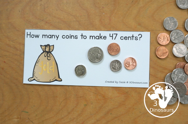 Free Jack and the Beanstalk Counting Coins Printable - has 6 task cards for counting coins up to a number and then a recording worksheet. This can be used with Jack and the Beanstalk and without it. - 3Dinosaurs.com