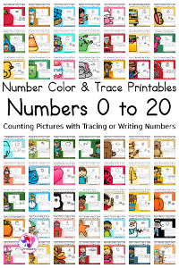 66+ Number Color and Trace Printables