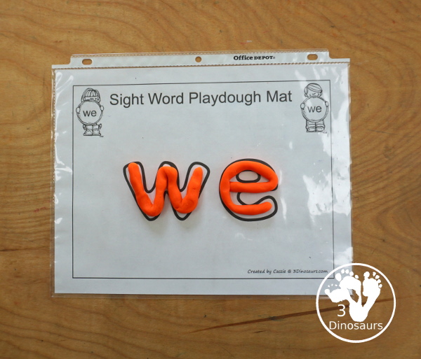 Free Romping & Roaring Preprimer Sight Words: We, Where, Yellow, You - you have 6 pages for each sight word that work on learning the sight word different ways with reading, writing, and finding. 3Dinosaurs.com