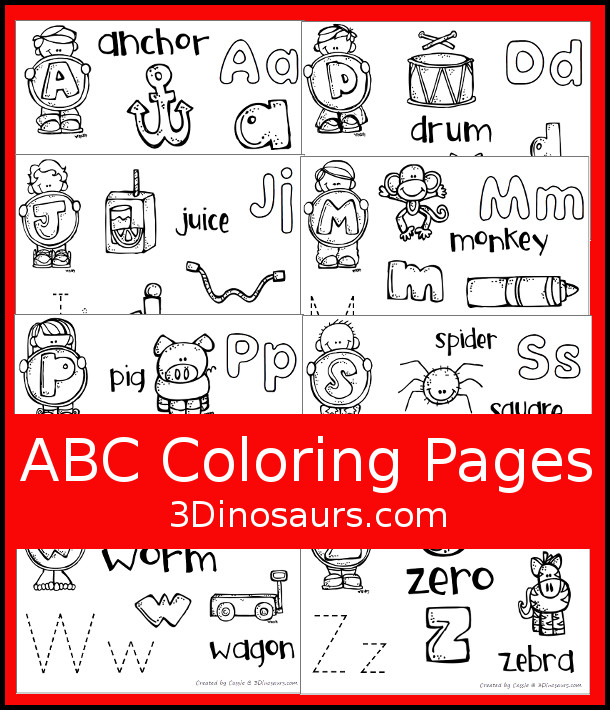 Free ABC Coloring Pages - 1 page for each letter in the ABCS